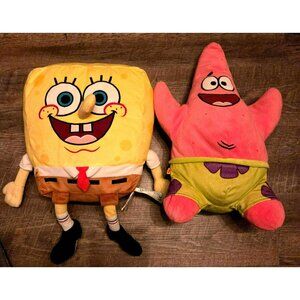 Build a Bear lot 2 Sponge bob/Patrick star stuffed plush/animals Nickelodeon